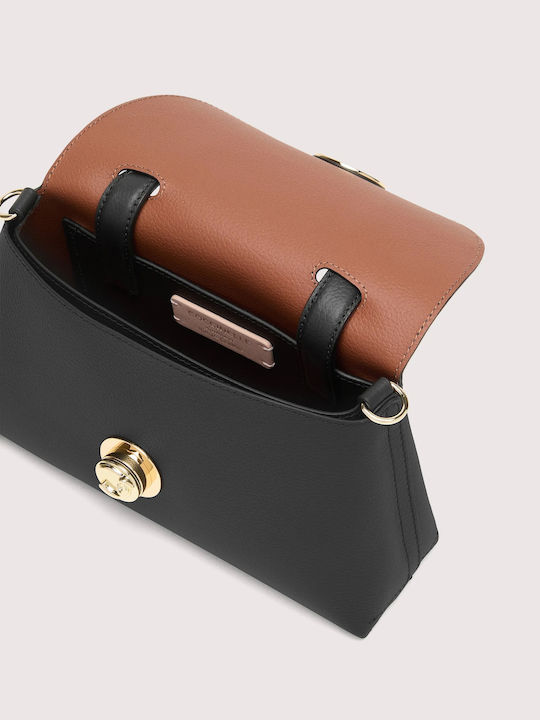 Leder Damentasche Schultertasche Schwarz