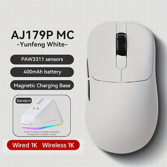 Ajazz AJ179P Ασύρματο Gaming Ποντίκι Λευκό