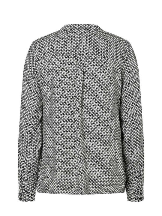 Langärmelig Damen Satin,σατεν Hemd Black