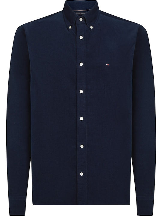Long-sleeved Corduroy Shirt Blue