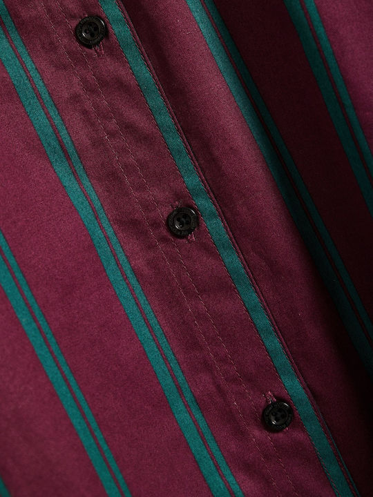 Mini Shirt Dress Dress Burgundy