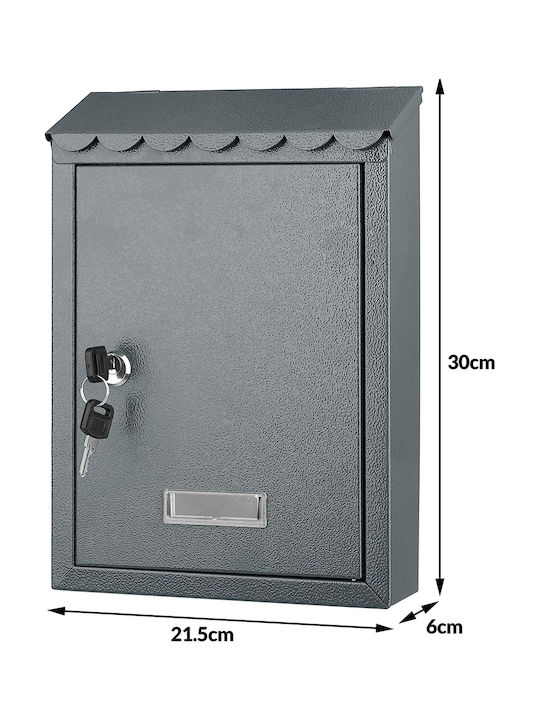 Bakaji Cutie Poștală pentru Exterior Inox în Culoarea Gri