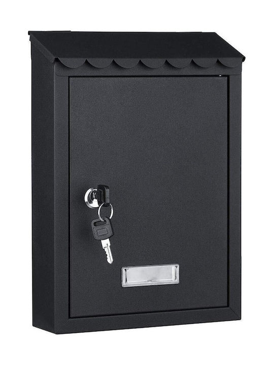 Bakaji Außenbereich Briefkasten Inox in Schwarz Farbe