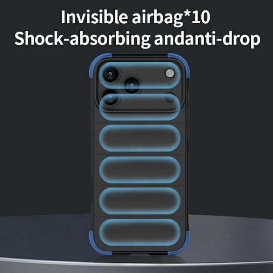 Amorus Umschlag Rückseite Silikon Blau (iPhone 17 Pro)