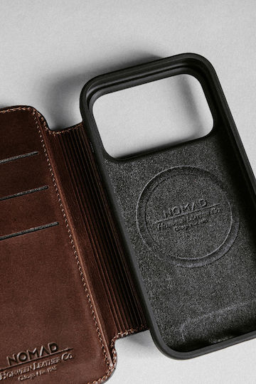 Nomad Wallet Piele / Silicon 2mm Maro (iPhone 17 Pro Max)