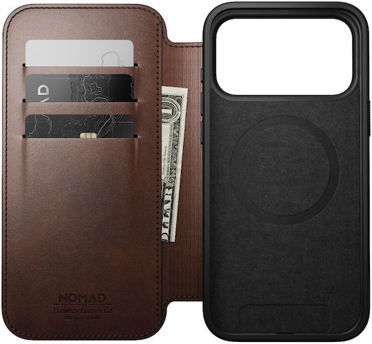 Nomad Wallet Piele / Silicon 2mm Maro (iPhone 17 Pro Max)