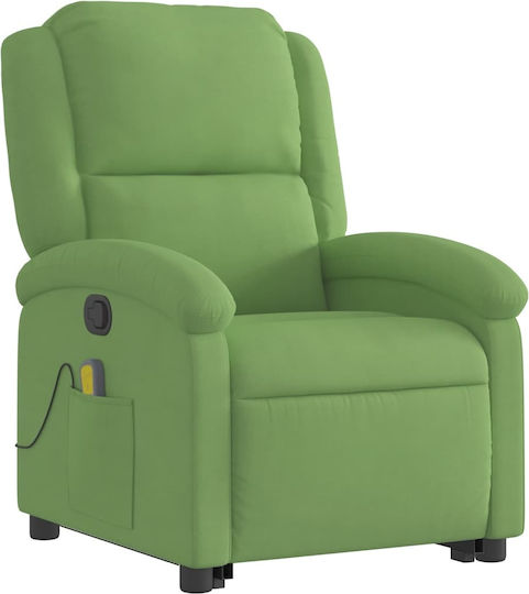 Fotoliu Relax Masaj cu Puf Catifelat Verde 71x86.5x99.5cm