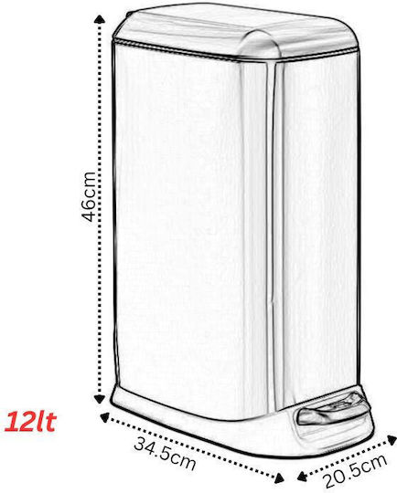 Vesta Inox Bathroom Basket Soft Close 12lt Black