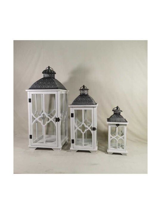 Dream House Wooden Lanterns Set White 3pcs