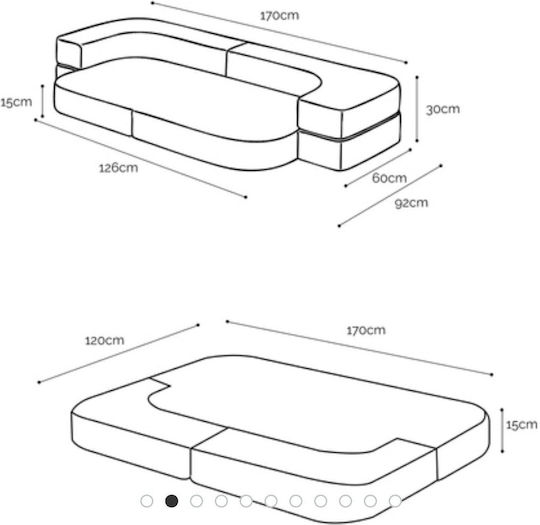 Διθέσιος Καναπές Κρεβάτι Μπεζ 170x92x30εκ.