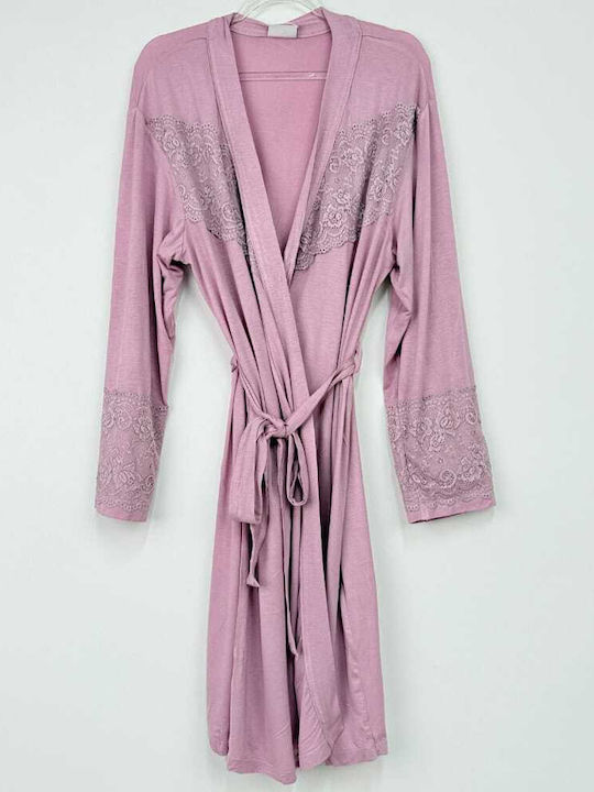 Cocobaci Winter Women's Robe with Pyjama Pink