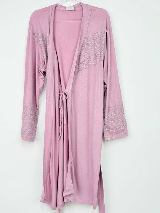 Cocobaci Winter Women's Robe with Pyjama Pink