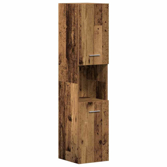 vidaXL Waschtisch mit Waschbecken, Spiegel & Säule L41xB38.5xH46cm Old Wood