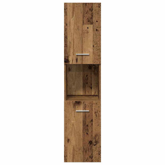 vidaXL Waschtisch mit Waschbecken, Spiegel & Säule L41xB38.5xH46cm Old Wood