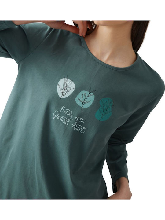 Minerva Winter Women's Pyjama Set Khaki Enjoy