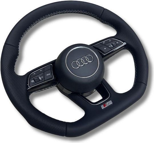 Leather Car Steering Wheel Black