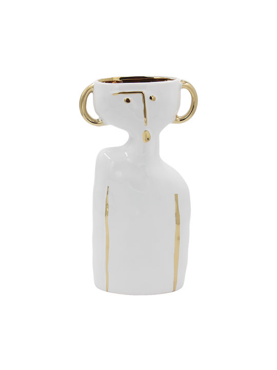 Keskor Decorative Vase White 17x8x32cm