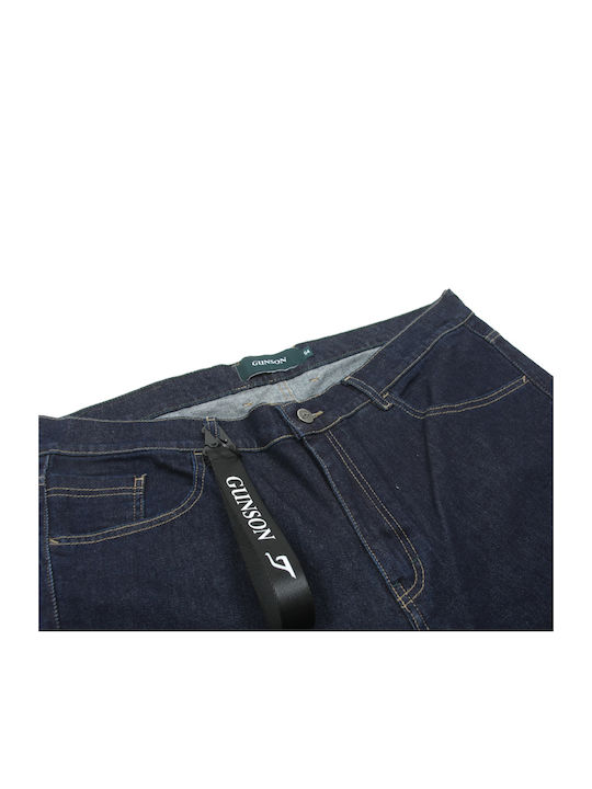 Men's Elastic Jeans Pants with Regular Fit Blue