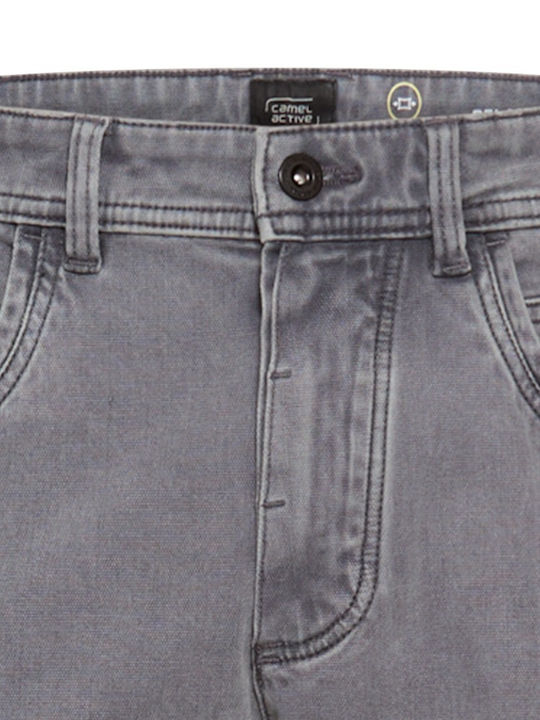 Men's Elastic Relaxed Fit Grey Trousers