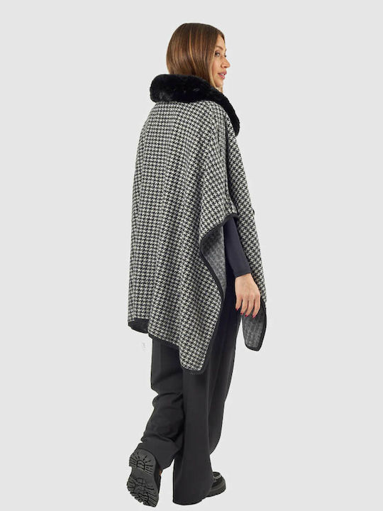 Women's Knitted Cardigan with Zipper Black