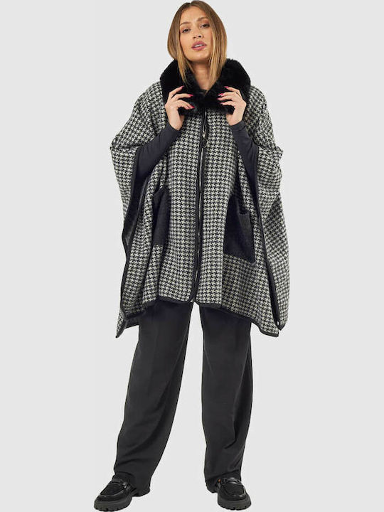 Women's Knitted Cardigan with Zipper Black