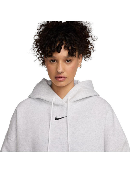 Sportswear Long Women's Sweatshirt Hooded Gray