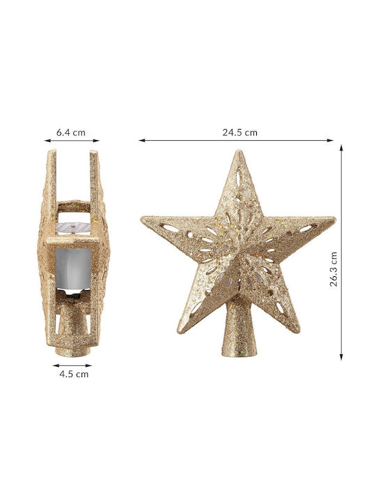 Top Star Gold with Glitter Illuminated 25x26cm