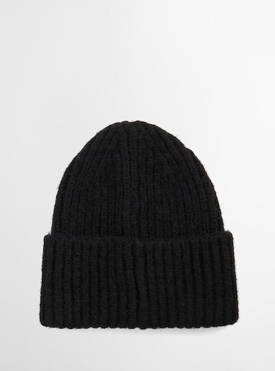 Beanie Γυναικείος Σκούφος Πλεκτός σε Μαύρο χρώμα