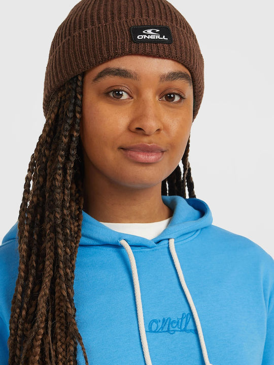 Beanie Unisex Fleece Beanie Knitted in Brown color