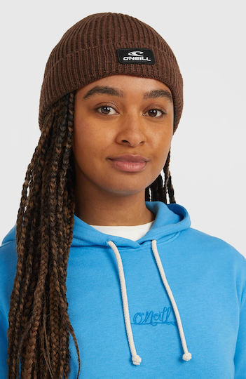 Beanie Unisex Fleece Σκούφος Πλεκτός σε Καφέ χρώμα