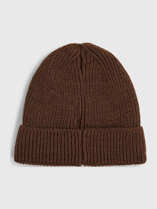 Beanie Unisex Fleece Beanie Knitted in Brown color