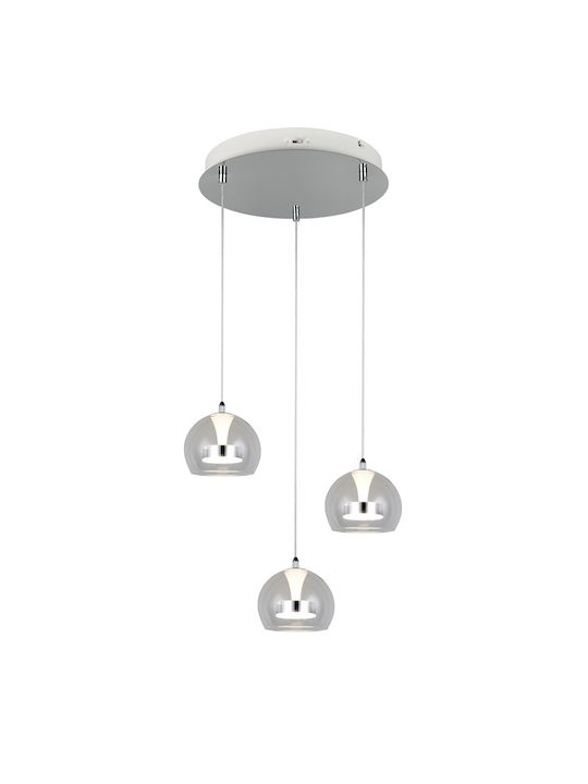 Trio Lighting Flynt Κρεμαστό Φωτιστικό Ασημί