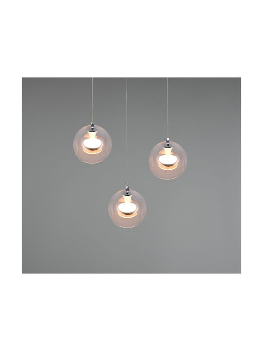 Trio Lighting Flynt Κρεμαστό Φωτιστικό Ασημί