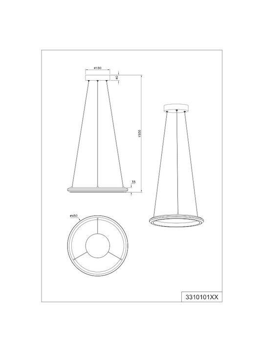 Trio Lighting Amador Κρεμαστό Φωτιστικό Καφέ