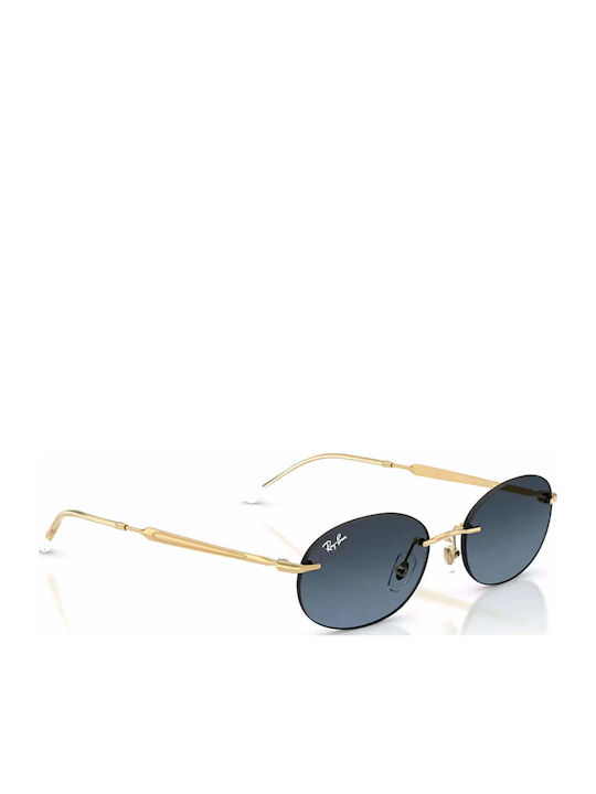 Ray Ban Women's Sunglasses with Gold Metal Frame and Blue Gradient Lens RB3767 001/4C
