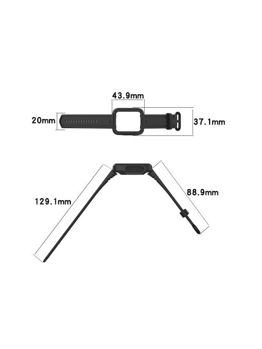 Curea Siliconă Cadru De Protecție Xiaomi Mi Watch Lite Xiaomi Mi Watch Lite 2 Alb