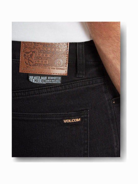 Vorta Ανδρικό Παντελόνι Τζιν Ελαστικό με Slim Baggy Εφαρμογή Μαύρο