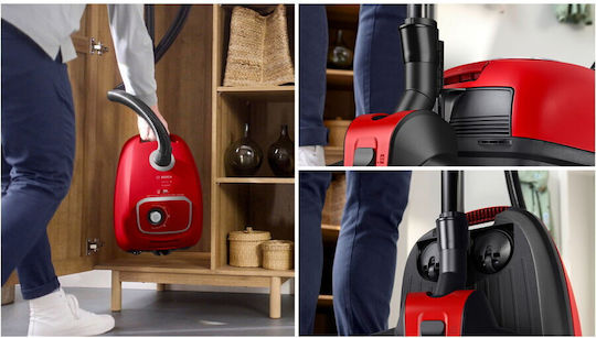 Bosch BGB41PET1 Vacuum Cleaner 700W Bagged 4lt Red