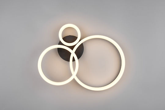 Trio Lighting Πλαφονιέρα Οροφής Μαύρη με Ενσωματωμένο LED