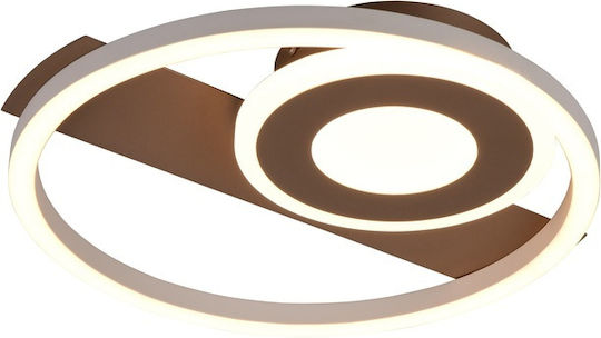 Trio Lighting Πλαφονιέρα Οροφής Καφέ με Ενσωματωμένο LED