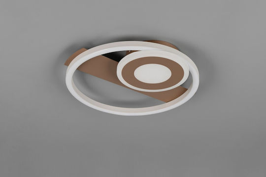 Trio Lighting Πλαφονιέρα Οροφής Καφέ με Ενσωματωμένο LED
