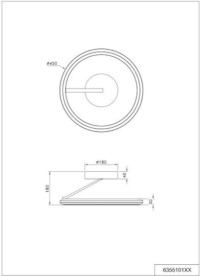 Trio Lighting Amador Πλαφονιέρα Οροφής Ασημί