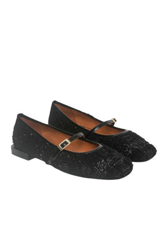 Damen Ballerinas Spitz zulaufend in Schwarz Farbe