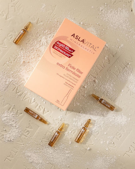 Gerovital AslaVital SKINectura Anti-aging Ampoule Face Serum with Peptides for Detoxifying & Firming 10x2ml