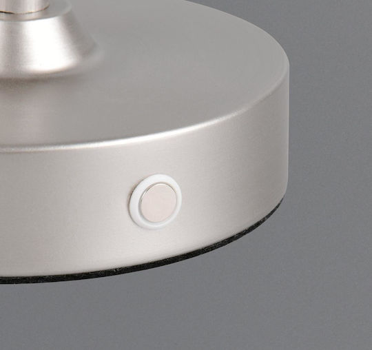 Trio Lighting Metall Tischlampe LED mit Silber Schirm und Basis