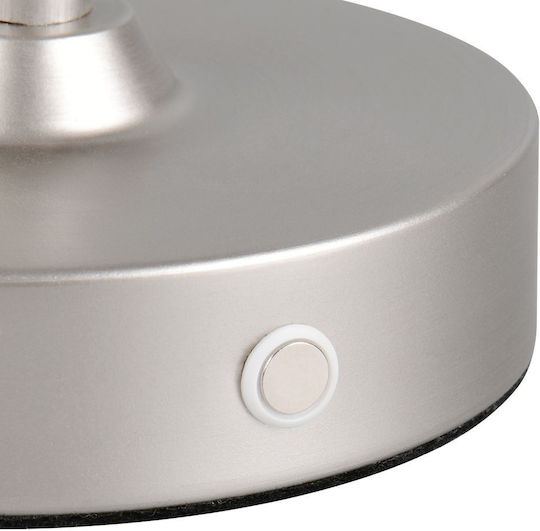 Trio Lighting Metall Tischlampe LED mit Silber Schirm und Basis