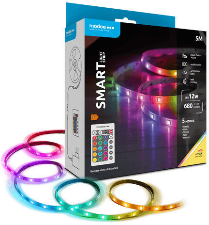 Modee Lighting LED Strip Battery RGBWW Light 5m with Power Supply & Remote Control