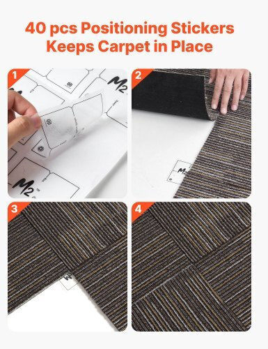 Vevor Set Plastic Floor with 24 Tiles 6mm L61cmxW61cm Gray