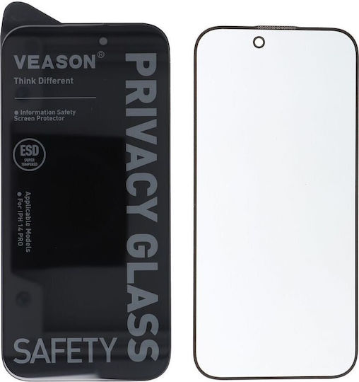 Privacy Tempered Glass Negru (iPhone 16)