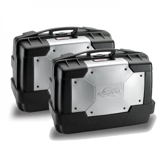 Kappa Moto Garza Monokey Motorcycle Hard Side Case Set 33lt in Silver Colour